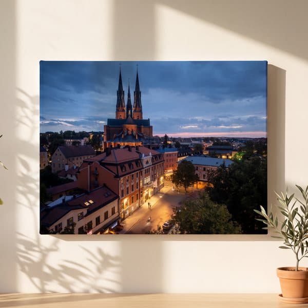 Gamla Gillet och domkyrkan - Canvas Art - 1